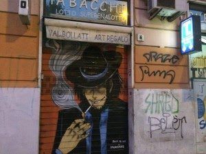 イタリアのタバコ屋でルパン三世の次元大介のストリートアートが流行中!