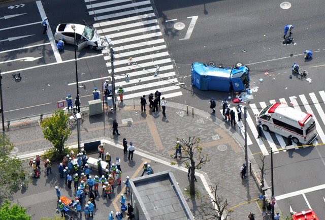 池袋事故の現場の画像や事故の再現動画