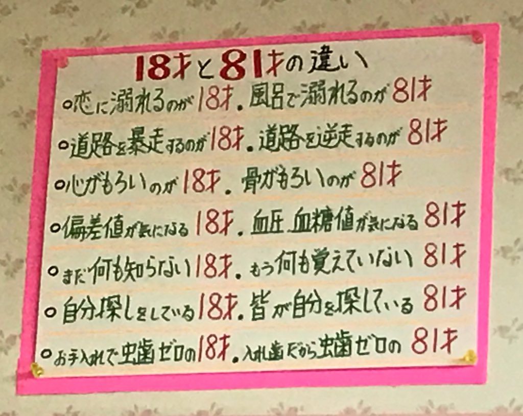 「18才」と「81才」の違いが秀逸だと話題に! 「18才」と「81才」の違いが秀逸だと話題に!