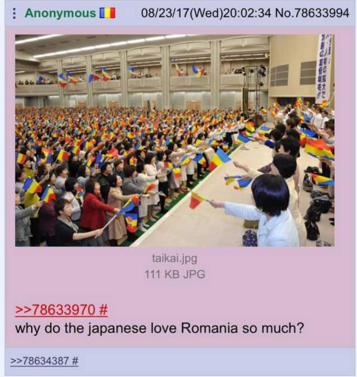ルーマニア人が創価学会の集会の写真を見て「何で日本人は俺らが好きなんだ？」と勘違いしたの好き