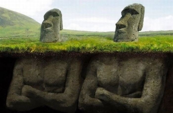 イースター島のモアイ像の胴体が発見され全体像が判明！