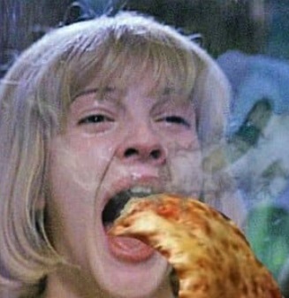 最高に面白いコラ画像まとめ：映画で叫んでる人にアツアツのピザを食べさせる