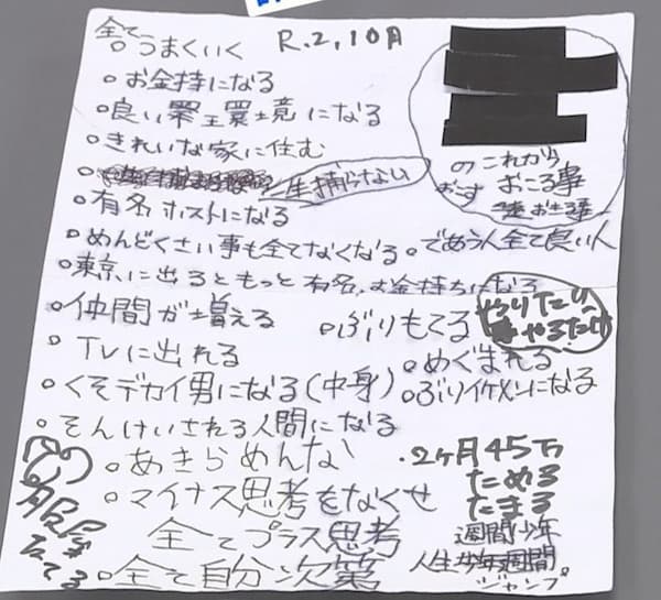 特殊詐欺の受け子で逮捕された福岡県の21歳の犯人が持っていたメモが中二病すぎるｗｗｗ