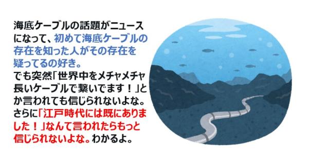 海底ケーブルが江戸時代からあったことが判明ｗｗｗ